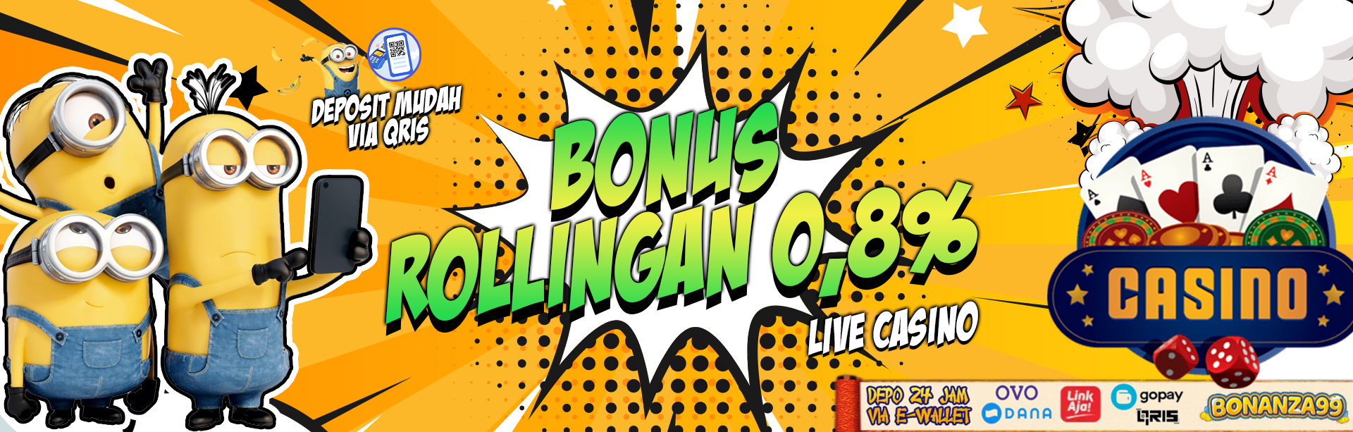 Bonus Rollingan Live Casino 0.8%