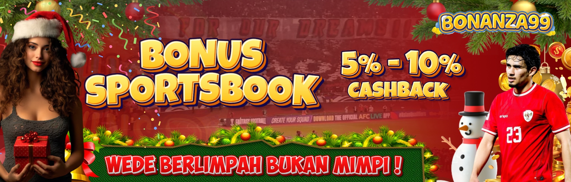 BONUS CASHBACK MINGGUAN 5% - 10% SPORTBOOK