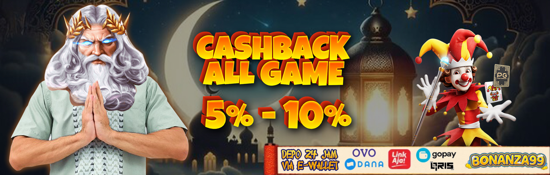 Cashback 5-10% All Game