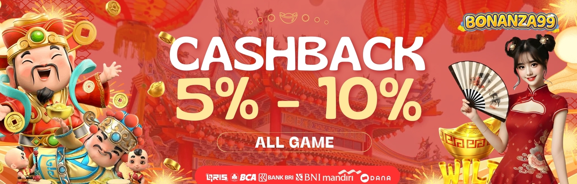 Cashback 5-10% All Game