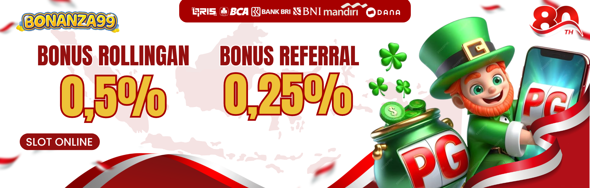 Bonus Rollingan Slot 0.5 & Refferal 0.25