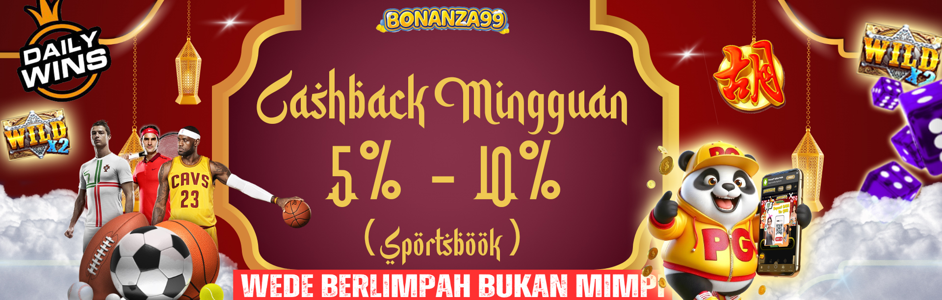 BONUS CASHBACK MINGGUAN 5% - 10% SPORTBOOK