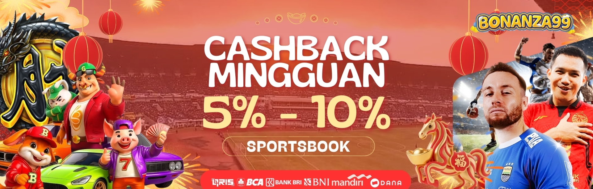 BONUS CASHBACK MINGGUAN 5% - 10% SPORTBOOK